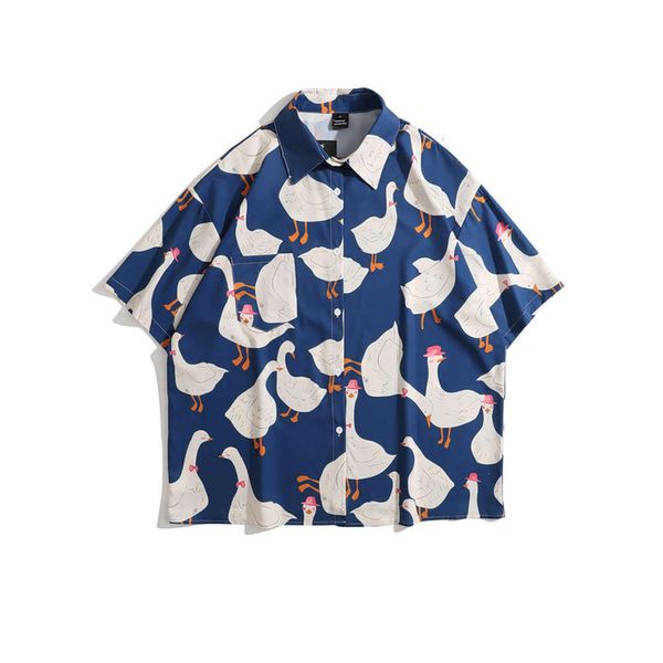 shirtssummer fun animal print short sleeve men's fashion brand street loose bf wind flower shirt, White;black
shirtssummer fun animal print short sleeve men's fashion brand street loose bf wind flower shirt, White;black
