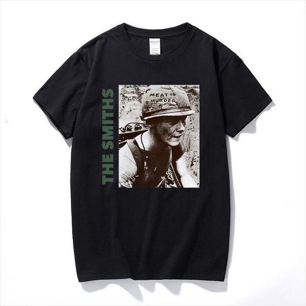 the smiths english rock men t shirt band meat is murder 1985 morrissey marr cotton short sleeved o neck shirts, White;black
the smiths english rock men t shirt band meat is murder 1985 morrissey marr cotton short sleeved o neck shirts, White;black
