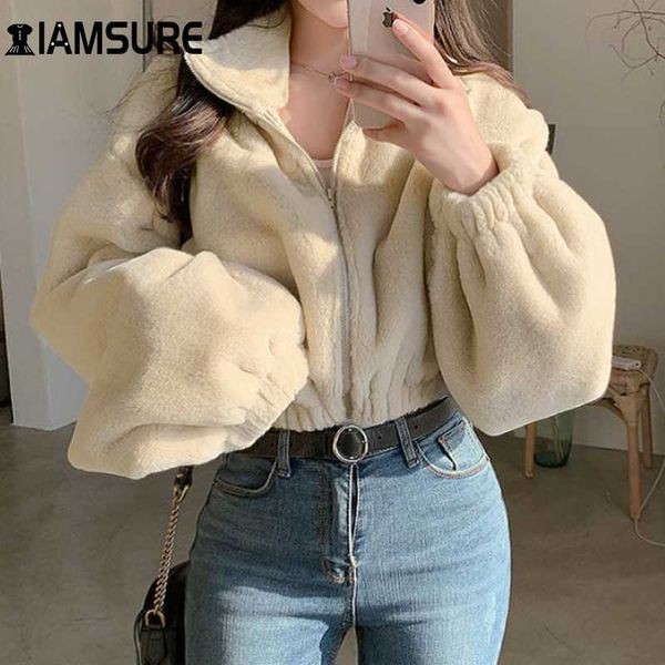 women's jackets iamsure solid zipper lapel short coats women long sleeves oversize streetwear female fleece overcoats 2021 winter warm, Black;brown
women's jackets iamsure solid zipper lapel short coats women long sleeves oversize streetwear female fleece overcoats 2021 winter warm, Black;brown