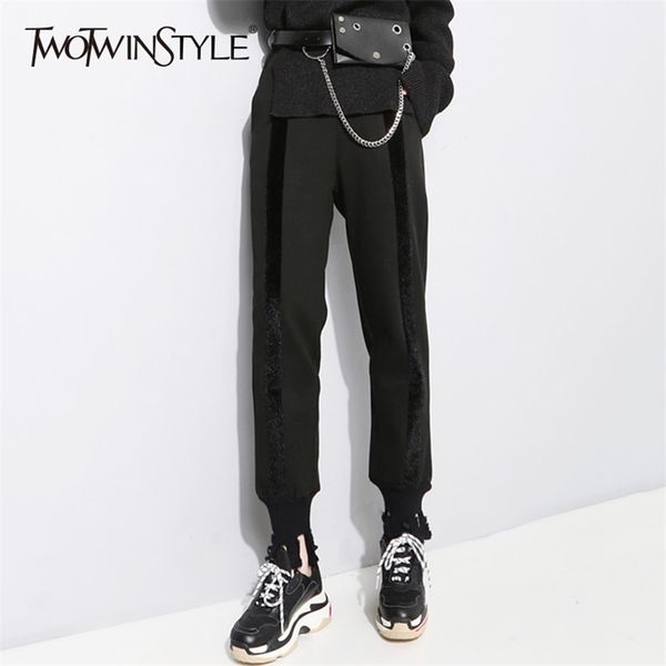 black women's loose harem pants velvet side striped high waist casual trousers female fashion autumn clothing 210521, Black;white
black women's loose harem pants velvet side striped high waist casual trousers female fashion autumn clothing 210521, Black;white