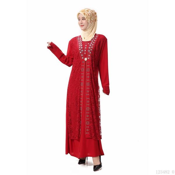 ethnic clothing embroidered fake two pieces of islamic women's elastic spring, summer and autumn muslim worship service arab robe, Red
ethnic clothing embroidered fake two pieces of islamic women's elastic spring, summer and autumn muslim worship service arab robe, Red
