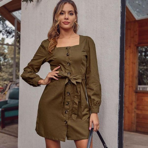 casual dresses square collar army green slim high waist drawstring sash bow decorate a-line dress elegant button long sleeve lady vestito, Black;gray
casual dresses square collar army green slim high waist drawstring sash bow decorate a-line dress elegant button long sleeve lady vestito, Black;gray