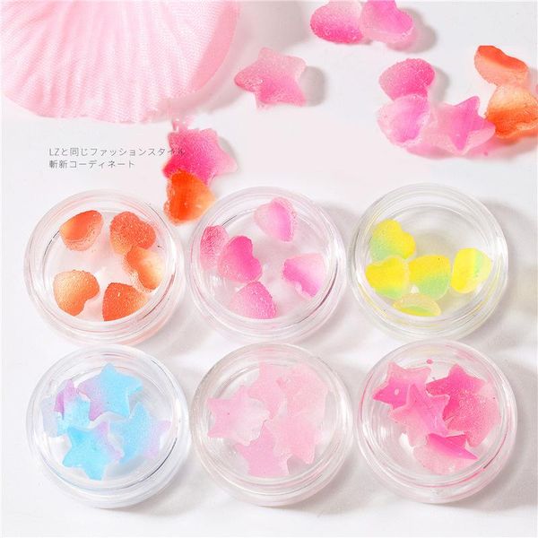 nail art decorations 6box/pack 3d heart star gradient colorful soft fudge designs sweet candy diy accessories for nails manicure, Silver;gold
nail art decorations 6box/pack 3d heart star gradient colorful soft fudge designs sweet candy diy accessories for nails manicure, Silver;gold