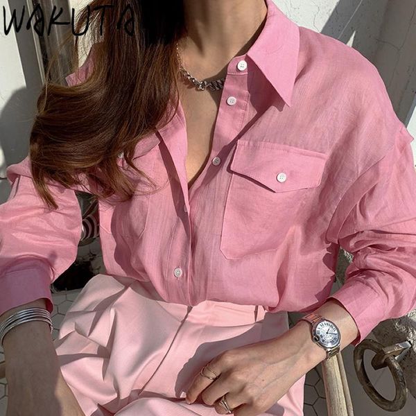 women's blouses & shirts wakuta long sleeve transparent 2021 summer loose fall french chic lazy elegant solid color office lady, White
women's blouses & shirts wakuta long sleeve transparent 2021 summer loose fall french chic lazy elegant solid color office lady, White