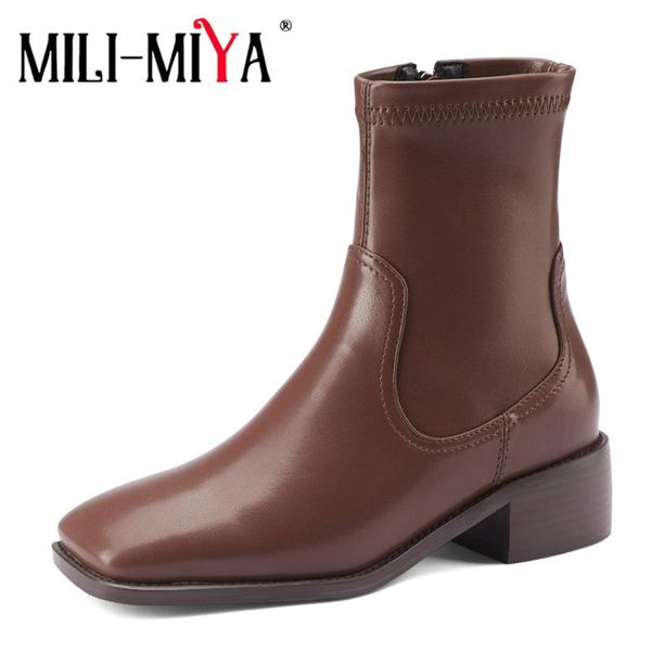 boots mili-miya 2021 autumn fashion women ankle square toe low heel black brown zipper simple all match shoes plus size 34-43
boots mili-miya 2021 autumn fashion women ankle square toe low heel black brown zipper simple all match shoes plus size 34-43