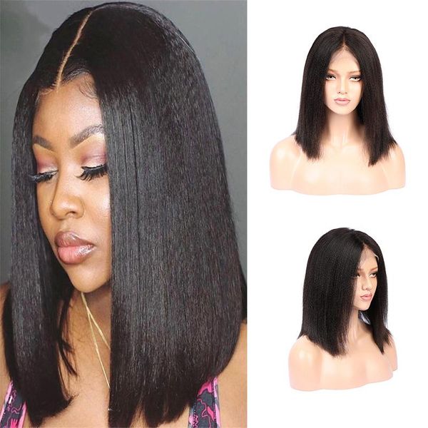 synthetic wigs yaki 180% density short cut bob kinky straight lace front wig for black women daily cosplay babyhair natural hiarline
synthetic wigs yaki 180% density short cut bob kinky straight lace front wig for black women daily cosplay babyhair natural hiarline