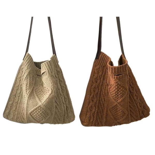 evening bags 2x winter plush retro women's knitted woven shoulder bag large capacity shopping casual handbag khaki & brown
evening bags 2x winter plush retro women's knitted woven shoulder bag large capacity shopping casual handbag khaki & brown