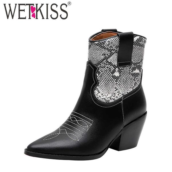 wetkiss women embroider western ankle boots wedge heels woman pointed toe slip on boot ladies autumn winter boots big size 34-45 210630, Black
wetkiss women embroider western ankle boots wedge heels woman pointed toe slip on boot ladies autumn winter boots big size 34-45 210630, Black