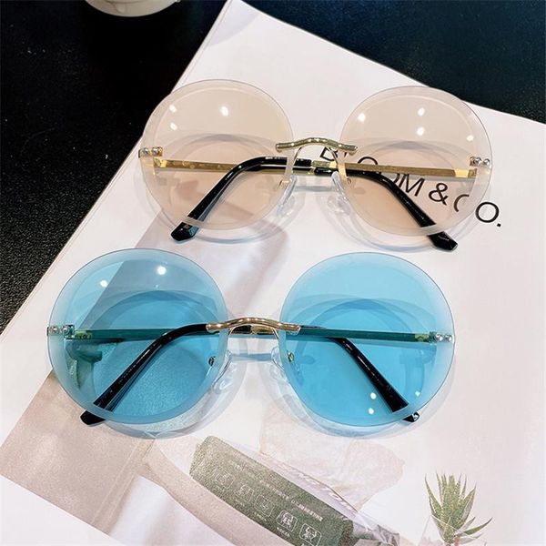 sunglasses 2021 transparent rimless women vintage eyewear round sun glasses female sunshades oculos uv400, White;black
sunglasses 2021 transparent rimless women vintage eyewear round sun glasses female sunshades oculos uv400, White;black
