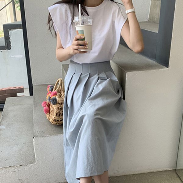spring ladies fashion wild round neck loose flying sleeve shirt + high waist solid color pleated skirt women qb136 210510, White
spring ladies fashion wild round neck loose flying sleeve shirt + high waist solid color pleated skirt women qb136 210510, White