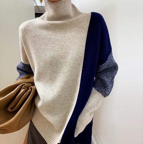 women's sweaters autumn high collar loose fit casual full sleeves long sleeve pullover woman sweetshirts oversize 2021, White;black
women's sweaters autumn high collar loose fit casual full sleeves long sleeve pullover woman sweetshirts oversize 2021, White;black