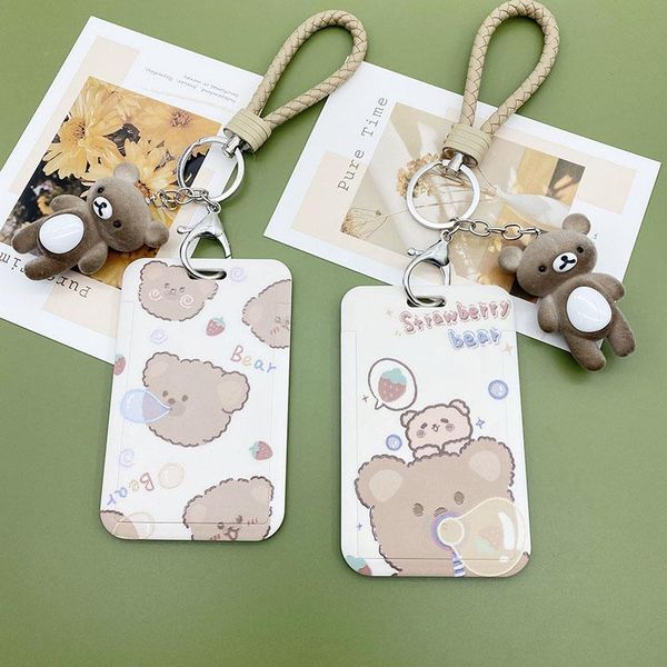 card holders cute flocking bear doll id holder student campus certificate work keychain bus ic protective cover cartoon, Brown;gray
card holders cute flocking bear doll id holder student campus certificate work keychain bus ic protective cover cartoon, Brown;gray