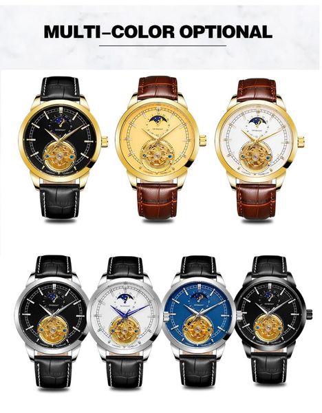 winner creative day and night transformation of gold eye pointer belt men's mechanical watch wristwatches, Slivery;brown
winner creative day and night transformation of gold eye pointer belt men's mechanical watch wristwatches, Slivery;brown