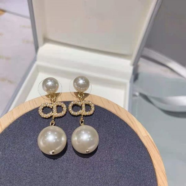 75% off outlet online letter pearl earrings delicate, Silver
