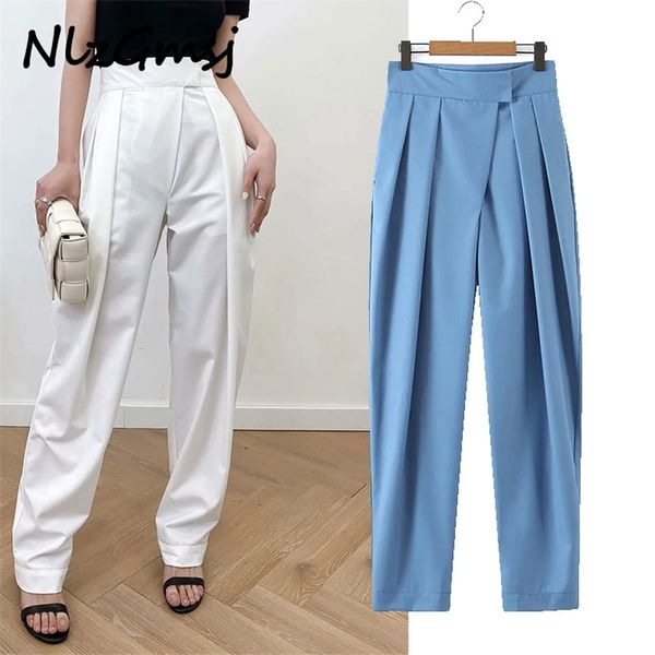 pant women long s with high wasit wide leg solid blue england casual summer ankle length trousers 04 210628, Black;white
pant women long s with high wasit wide leg solid blue england casual summer ankle length trousers 04 210628, Black;white