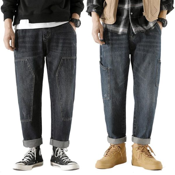 men's jeans high street pants men hip hop patchwork straight denim trousers baggy plug size man clothing wear casual fashion, Blue
men's jeans high street pants men hip hop patchwork straight denim trousers baggy plug size man clothing wear casual fashion, Blue