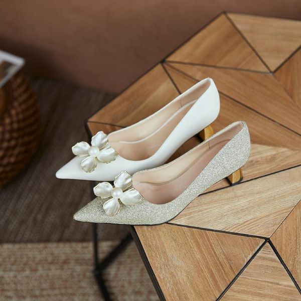 dress shoes spring women pumps calfskin genuine leather shallow pearl flower pointed toe high heel office lady wedding party, Black
dress shoes spring women pumps calfskin genuine leather shallow pearl flower pointed toe high heel office lady wedding party, Black
