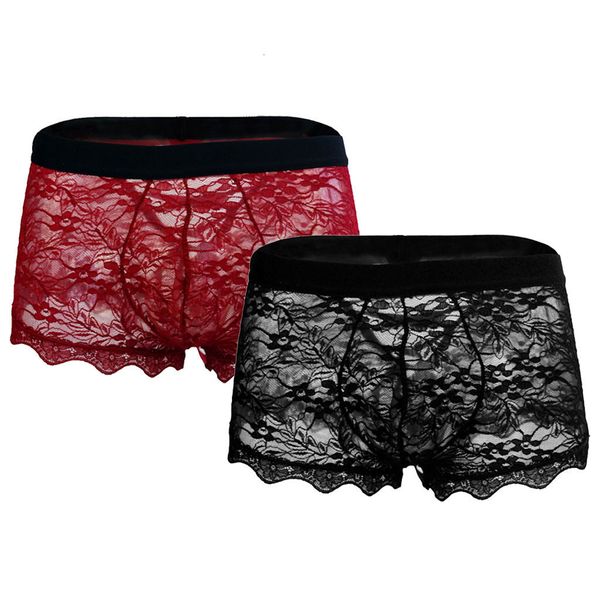 men's boyshort low waist underwear lace transparent mesh solid color boxer 03*, Black;white
men's boyshort low waist underwear lace transparent mesh solid color boxer 03*, Black;white