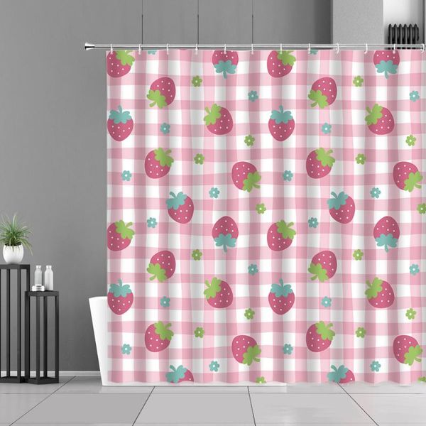 cartoon girl bathroom shower curtain pink strawberry plaid summer fresh fruit print child room decor waterproof hooks curtains
cartoon girl bathroom shower curtain pink strawberry plaid summer fresh fruit print child room decor waterproof hooks curtains
