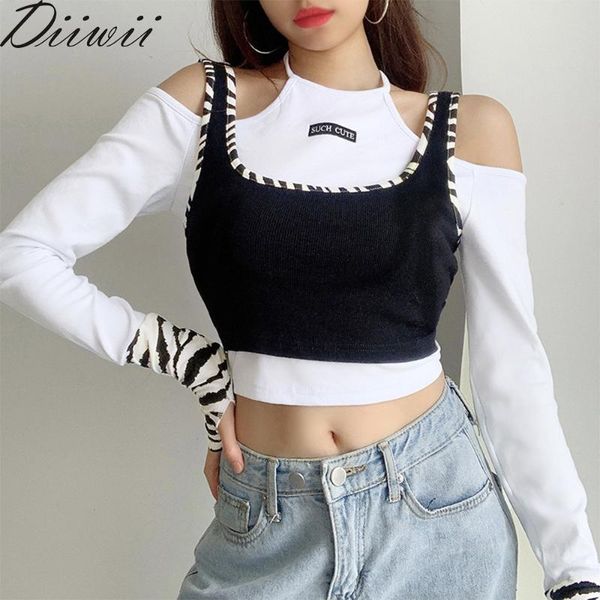 women's t-shirt diiwii female woman black and white tie false slim navel revealing long sleeve style girl
women's t-shirt diiwii female woman black and white tie false slim navel revealing long sleeve style girl