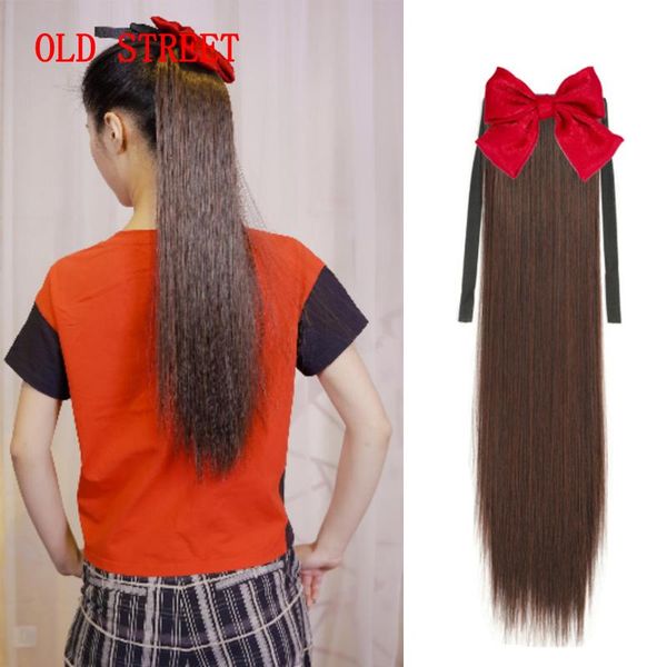 synthetic wigs bowknot ponytail hair for women ribbon wrap pony tail clip in hairpiece head accessories, Black
synthetic wigs bowknot ponytail hair for women ribbon wrap pony tail clip in hairpiece head accessories, Black