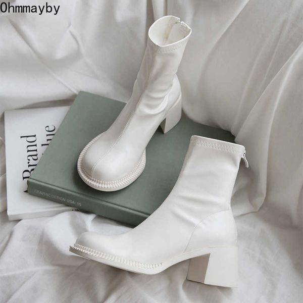women ankle boots woman square high heel fashion zipper women's shoes 2021 autumn winter soft leather white short female booties y0910, Black
women ankle boots woman square high heel fashion zipper women's shoes 2021 autumn winter soft leather white short female booties y0910, Black