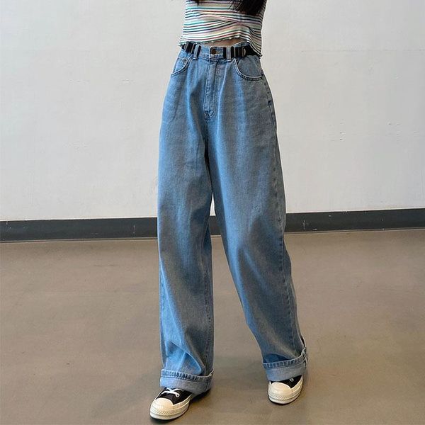 korean style women denim pants casual blue adjustable high waist jeans for wide leg (x1529) women's
korean style women denim pants casual blue adjustable high waist jeans for wide leg (x1529) women's