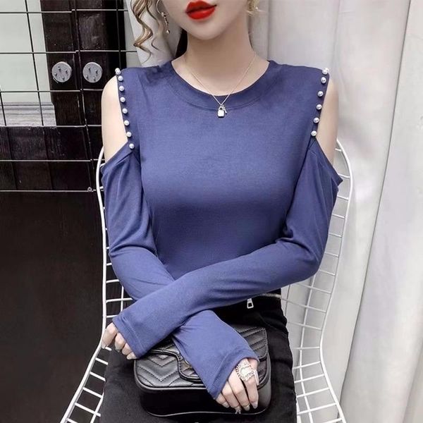 women's t-shirt 2021 first autumn female show shoulder long-sleeved mo dell bottoming shirt korean version of the foreign thin section, White
women's t-shirt 2021 first autumn female show shoulder long-sleeved mo dell bottoming shirt korean version of the foreign thin section, White