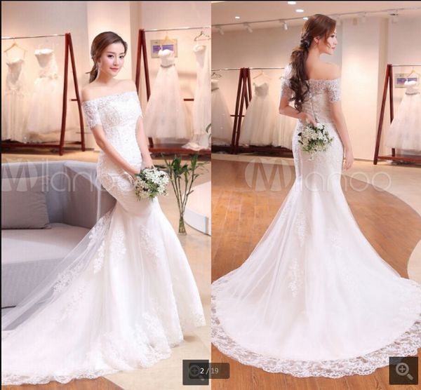 robe de mariage real picture white tulle mermaid wedding dresses beaded lace appliques off the shoulder vintage elegant bridal gowns court t
robe de mariage real picture white tulle mermaid wedding dresses beaded lace appliques off the shoulder vintage elegant bridal gowns court t