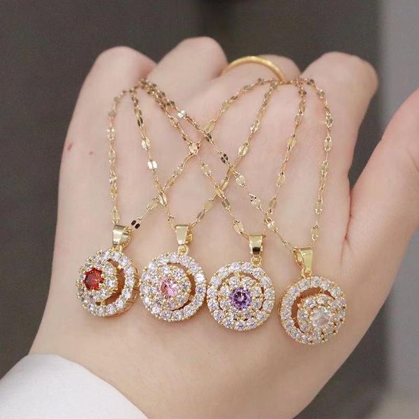Pendant Necklaces Time Comes To Revolve Round Clavicle Chains For Women Girls Diamond With Kiss Chain Necklace 2021 Jewerly, Silver
Pendant Necklaces Time Comes To Revolve Round Clavicle Chains For Women Girls Diamond With Kiss Chain Necklace 2021 Jewerly, Silver