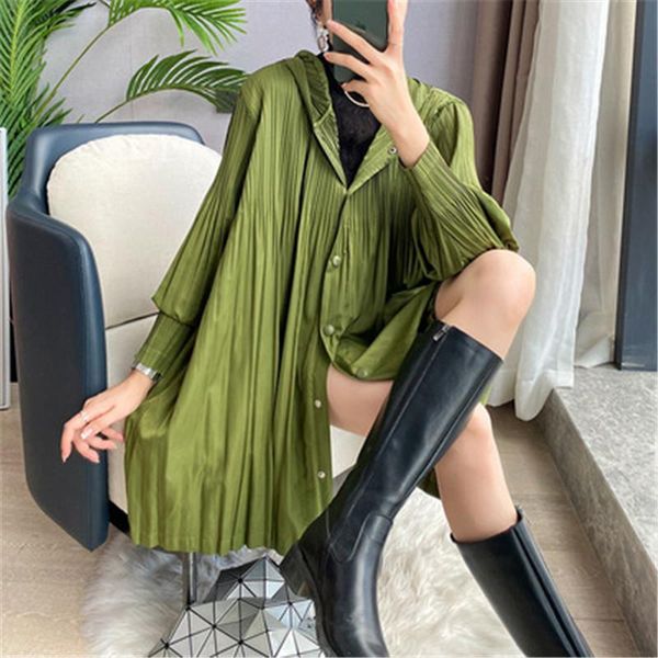 women's trench coats miyake pleated hooded windbreaker autumn 2021 fashion age reduction black cardigan jacket plus size clothing, Tan;black
women's trench coats miyake pleated hooded windbreaker autumn 2021 fashion age reduction black cardigan jacket plus size clothing, Tan;black