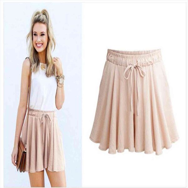 shikoroleva bermuda summer 6xl 5xl women shorts elastic wide leg feminino beige black red, White;black