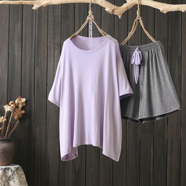 women's tracksuits modal oversized loose women shorts sets summer 2021 solid t-shirts and wide leg female clothing suits, Gray
women's tracksuits modal oversized loose women shorts sets summer 2021 solid t-shirts and wide leg female clothing suits, Gray