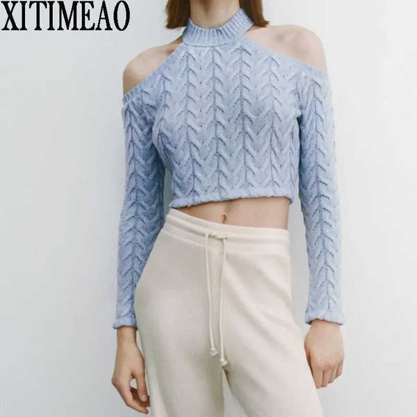za knitted sweater off shoulder pullover long sleeve o neck female slim short chic clothing 210604, White;black
za knitted sweater off shoulder pullover long sleeve o neck female slim short chic clothing 210604, White;black