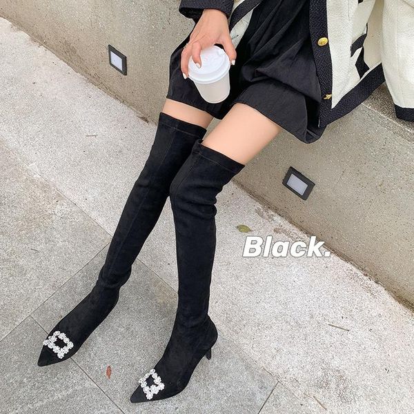 boots mkkhou fashion over-the-knee women's suede pointed toe square crystal buckle elastic ladies long-leg, Black
boots mkkhou fashion over-the-knee women's suede pointed toe square crystal buckle elastic ladies long-leg, Black