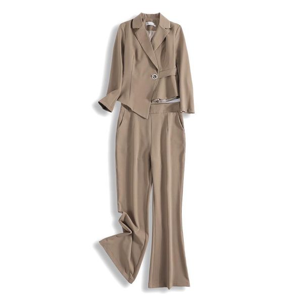 women's tracksuits pants sets 2021 spring casual fashion one button simple suit coat wide-leg multicolor trousers mujer a928, Gray
women's tracksuits pants sets 2021 spring casual fashion one button simple suit coat wide-leg multicolor trousers mujer a928, Gray