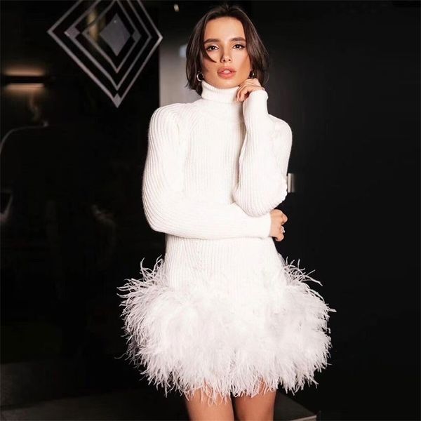 turtleneck knit sweater dres winter long sleeve stitching feather bodycon 211110, Black;gray
turtleneck knit sweater dres winter long sleeve stitching feather bodycon 211110, Black;gray