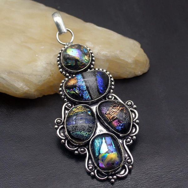 charms hermosa jewelry elegant fashion lovely dichroic glass silver color pendant necklace beautiful charm gifts 77mm dh45, Bronze;silver
charms hermosa jewelry elegant fashion lovely dichroic glass silver color pendant necklace beautiful charm gifts 77mm dh45, Bronze;silver