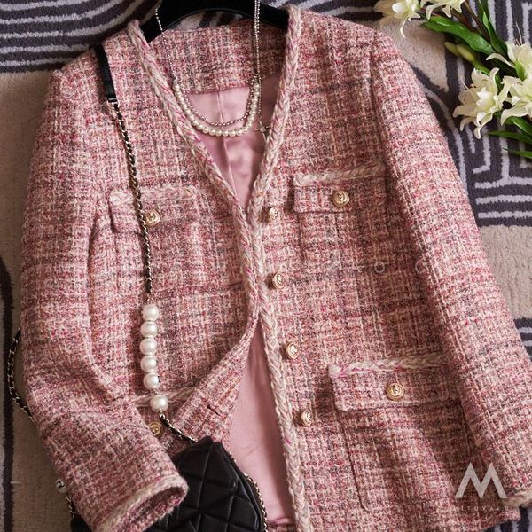 women's wool & blends floral yarn tweed small fragrance jacket women 2021 temperament rose powder top, Black
women's wool & blends floral yarn tweed small fragrance jacket women 2021 temperament rose powder top, Black