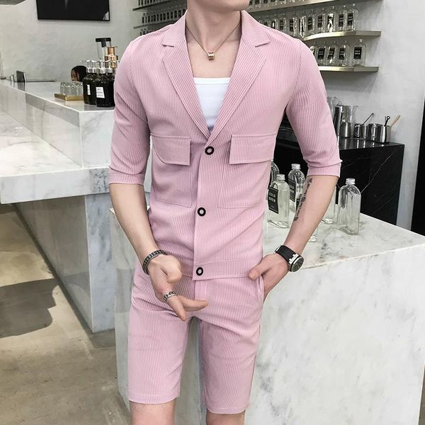 men's suits & blazers suit two-piece solid ( shorts + jacket) fashion luxury business casual wedding formal party classic sets men, White;black
men's suits & blazers suit two-piece solid ( shorts + jacket) fashion luxury business casual wedding formal party classic sets men, White;black