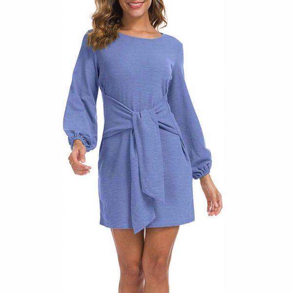 casual dresses 2021 autumn winter elegant long lantern sleeve short dress women solid color crew neck tie waist knit cocktail lace up, Black;gray
casual dresses 2021 autumn winter elegant long lantern sleeve short dress women solid color crew neck tie waist knit cocktail lace up, Black;gray