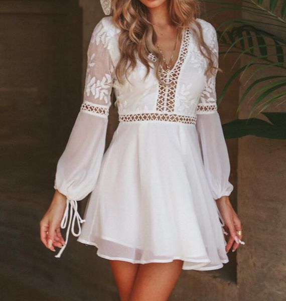 casual dresses women's embroidered openwork v-neck dress 2021 spring slim lantern sleeve ruffle short solid color women s-xl, Black;gray
casual dresses women's embroidered openwork v-neck dress 2021 spring slim lantern sleeve ruffle short solid color women s-xl, Black;gray