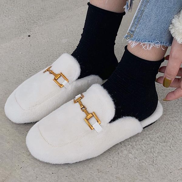 slippers designer fur women flat home shoes round toe brand buckle furry mules slip on loafers ladies chic indoor footwear, Black
slippers designer fur women flat home shoes round toe brand buckle furry mules slip on loafers ladies chic indoor footwear, Black