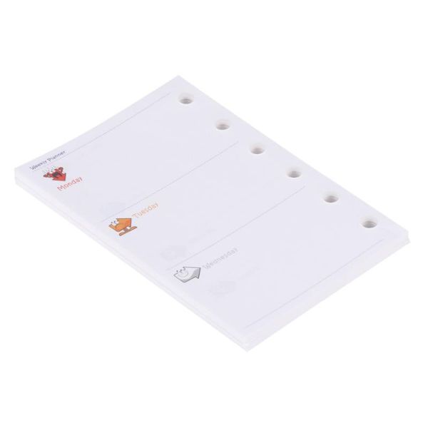 notepads 3pcs a7 loose-leaf refill paper 6-ring notebook replacement core papers 6 holes planner for school store, Purple;pink