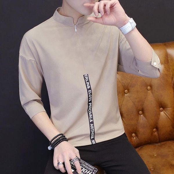 men's casual shirts short for men 2021 green black fashion three quarter turn-down collar summer clothing, White;black
men's casual shirts short for men 2021 green black fashion three quarter turn-down collar summer clothing, White;black