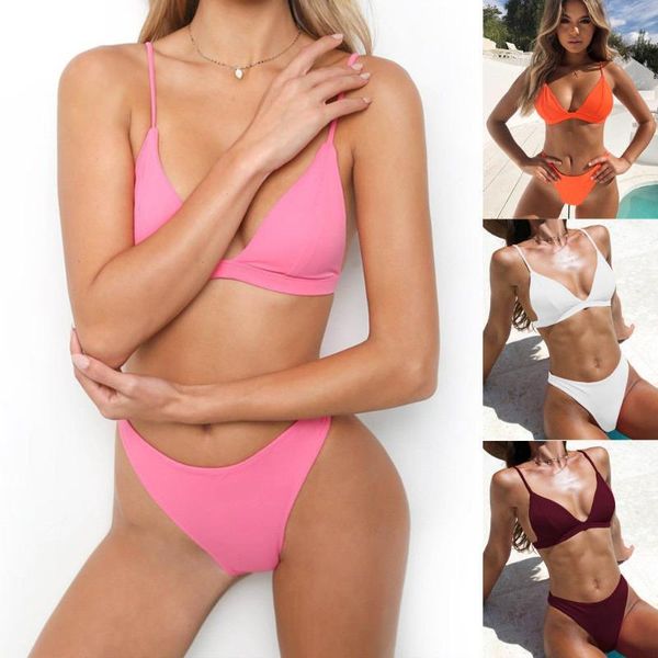 women's swimwear women push up padded swimsuit biquini thong pure color bikini set bathing suit summer beachwear, White;black
women's swimwear women push up padded swimsuit biquini thong pure color bikini set bathing suit summer beachwear, White;black