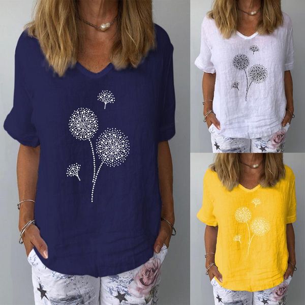 women's t-shirt 2021 short sleeve cotton linen loose casual chic british print top, White
women's t-shirt 2021 short sleeve cotton linen loose casual chic british print top, White
