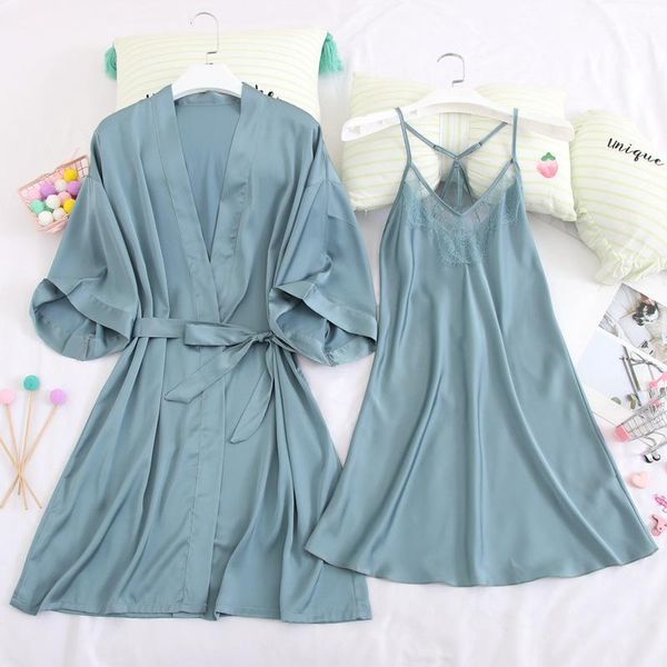 women's sleepwear robe set rayon bride bridesmaid wedding 2pcs lace female nightwear hollow out nightgown satin home clothing, Black;red
women's sleepwear robe set rayon bride bridesmaid wedding 2pcs lace female nightwear hollow out nightgown satin home clothing, Black;red
