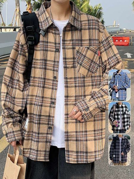 men's casual shirts long sleeve fashion leisure with spring plaid shirt coat wear 0uxy, White;black
men's casual shirts long sleeve fashion leisure with spring plaid shirt coat wear 0uxy, White;black