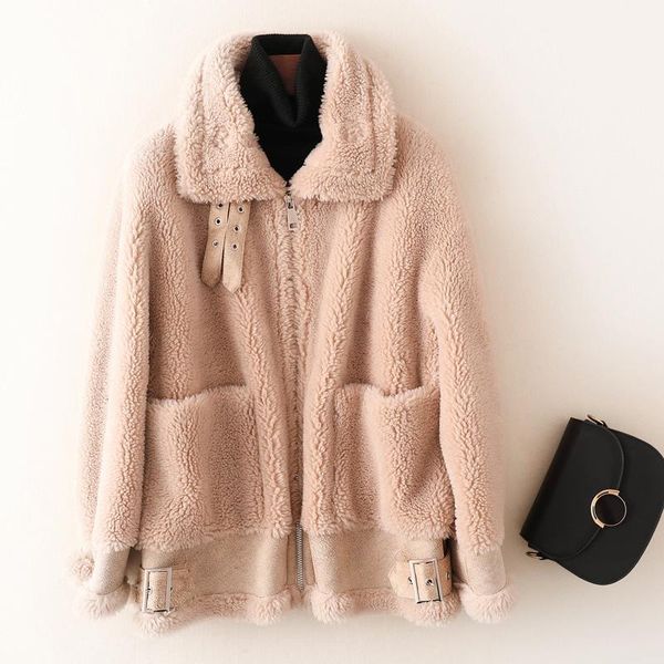 women's fur & faux fashion australian wool real coats thick warm elegant loose large size long sleeve motocycle outwear winter, Black
women's fur & faux fashion australian wool real coats thick warm elegant loose large size long sleeve motocycle outwear winter, Black